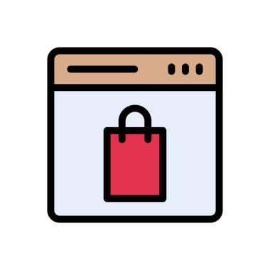 alışveriş vektörü düz renk simgesi