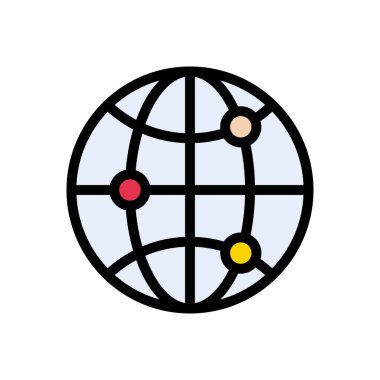 bağlantı vektörü düz renk simgesi