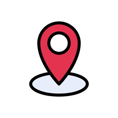 konum vektörü düz renk simgesi