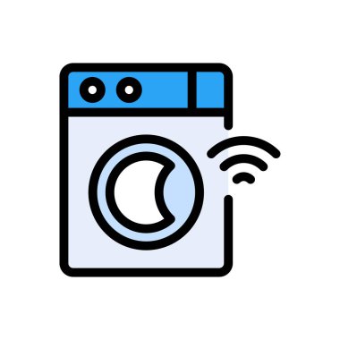 çamaşır vektörü düz renk simgesi