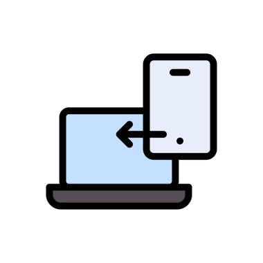 veri transferi vektörü düz renk simgesi