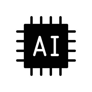 işlemci vektör düz simge