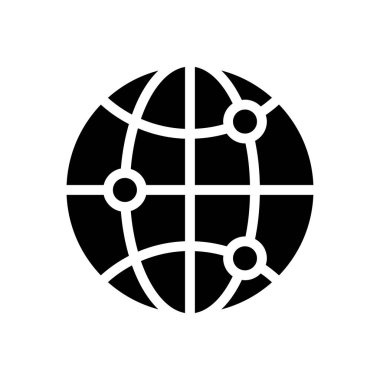 bağlantı vektörü glyph düz simgesi