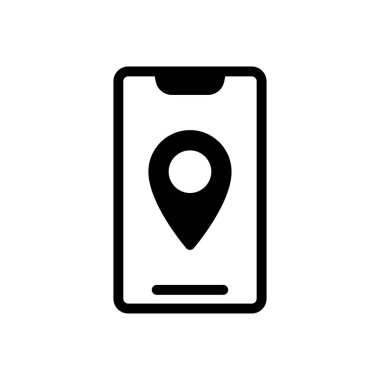 konum vektörü düz simge