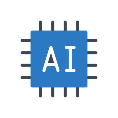 işlemci vektör renk simgesi