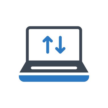 dizüstü bilgisayar vektörü renk simgesi