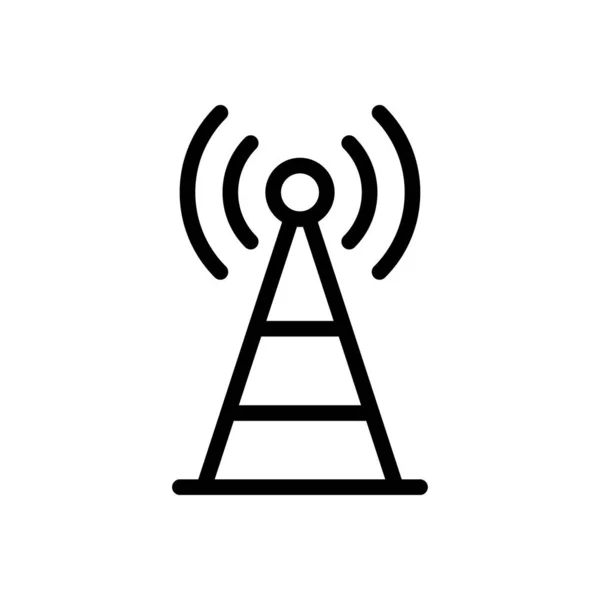 Broadcast Vector Dunne Lijn Pictogram — Stockvector