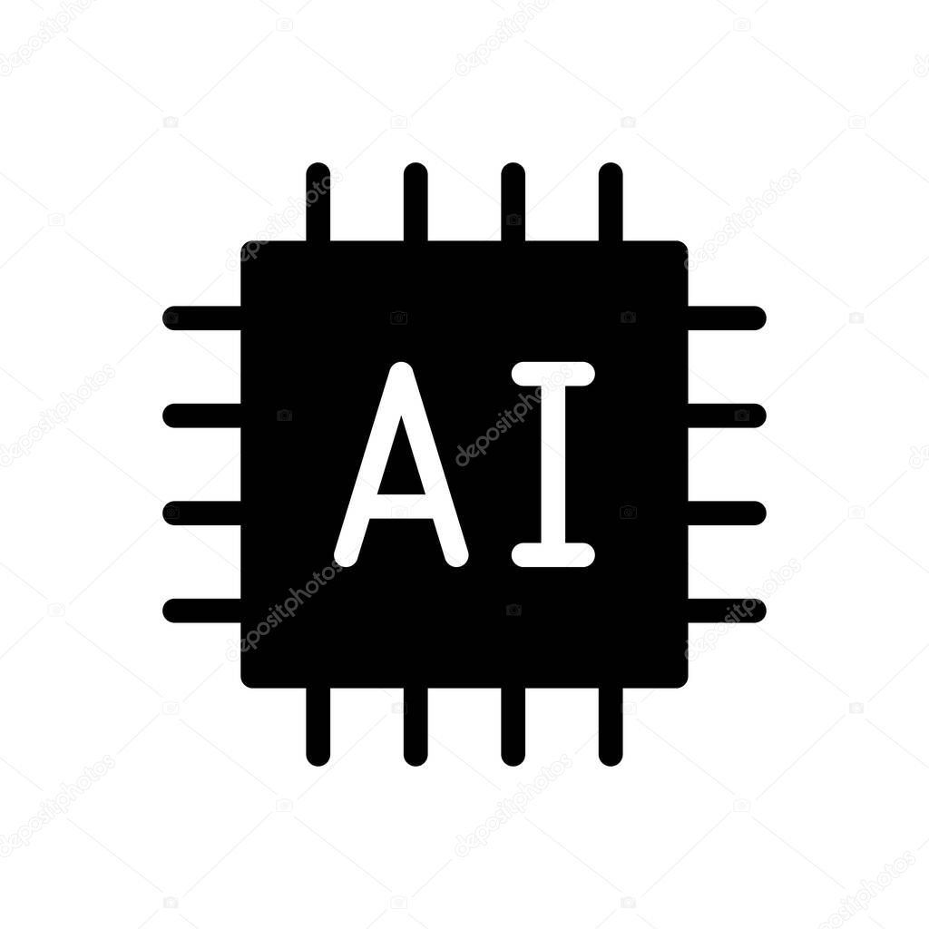 Processor  vector glyph flat icon