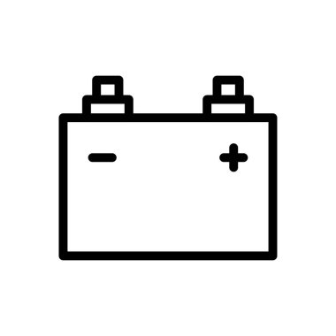 akümülatör vektör ince çizgi simgesi