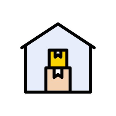 fabrika vektörü düz renk simgesi