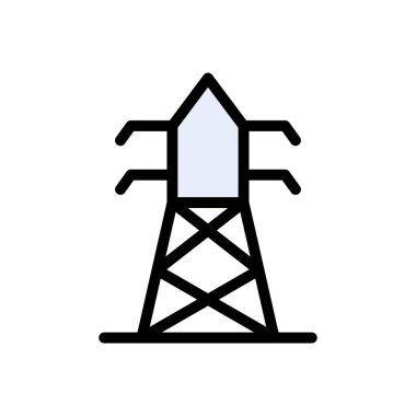elektrik vektörü düz renk simgesi