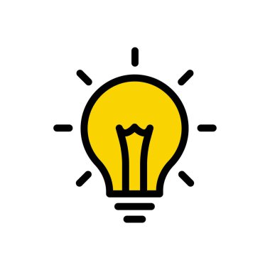 fikir vektörü düz renk simgesi