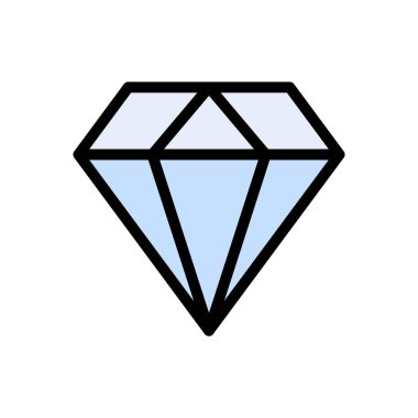 mücevher vektörü düz renk simgesi