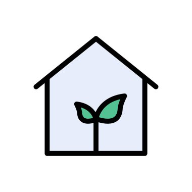 ev vektörü düz renk simgesi