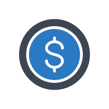 Bozuk para vektörü renk simgesi