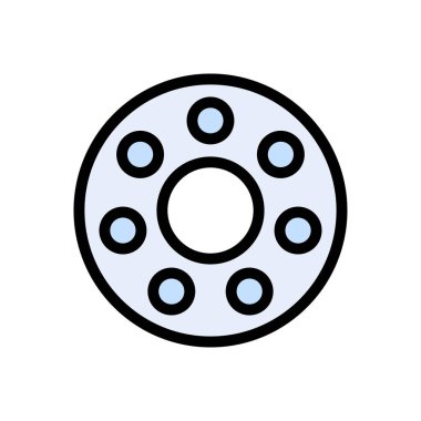 düğme vektörü düz renk simgesi