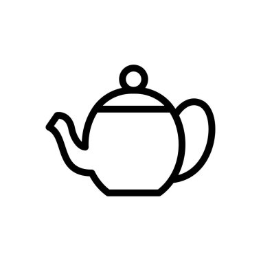 çay vektörü ince çizgi simgesi