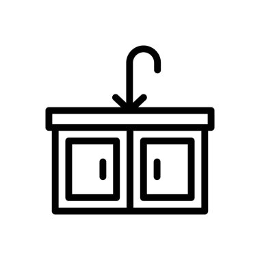 Çekmece vektörü ince çizgi simgesi