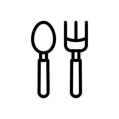 kaşık vektör ince çizgi simgesi