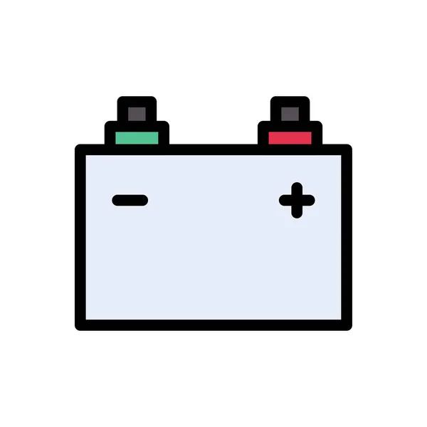 Akkumulator Vektor Flache Farbe Symbol — Stockvektor