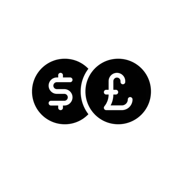 Pfund Vektor Glyphen Flaches Symbol — Stockvektor