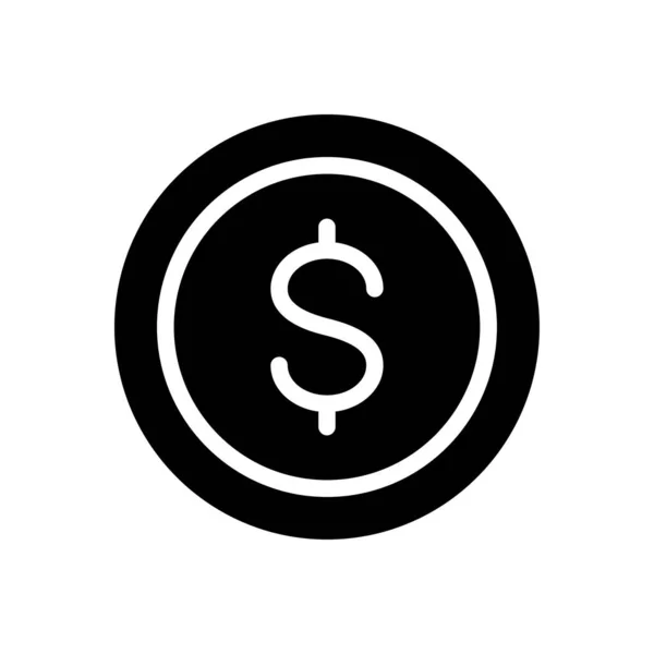 Coin Vector Glyph Flat Icon — Stock Vector