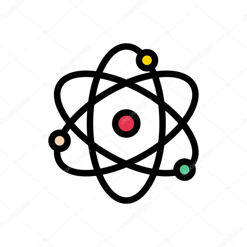 molecule vector flat color icon