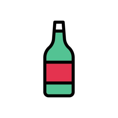 alkol vektörü düz renk simgesi