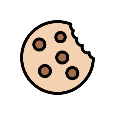 bisküvi vektörü düz renk simgesi