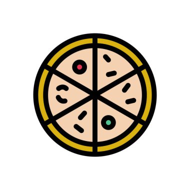 fast food vektörü düz renk simgesi