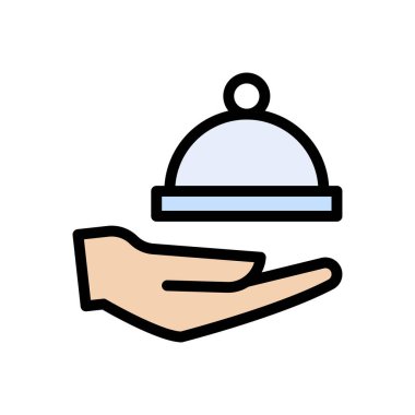 vektör düz renk simgesini servis et