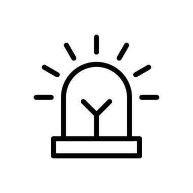 Uyarı vektörü ince çizgi simgesi