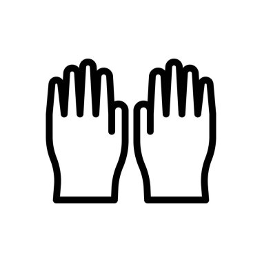 Eldiven vektör ince çizgi simgesi