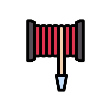 boru vektörü düz renk simgesi