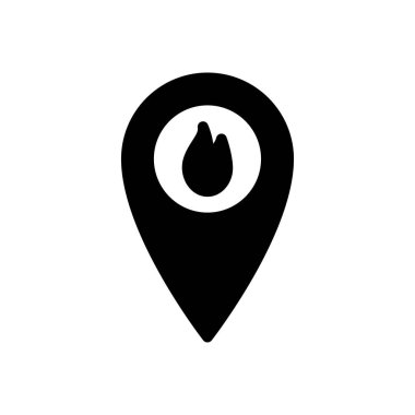 ateş vektörü glyph düz simgesi