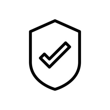 Koruma vektörü ince çizgi simgesi