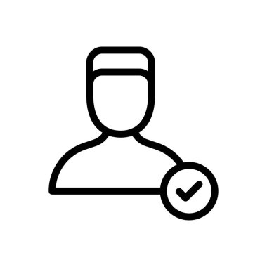 Onaylanmış vektör ince çizgi simgesi