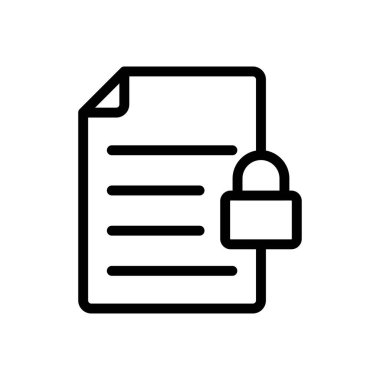 vektör ince çizgi simgesini kilitle