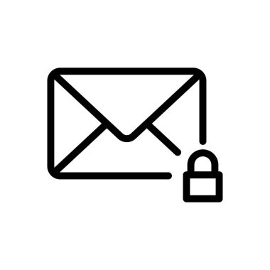 vektör ince çizgi simgesini kilitle