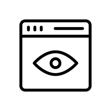 Web sayfası ince çizgi simgesi