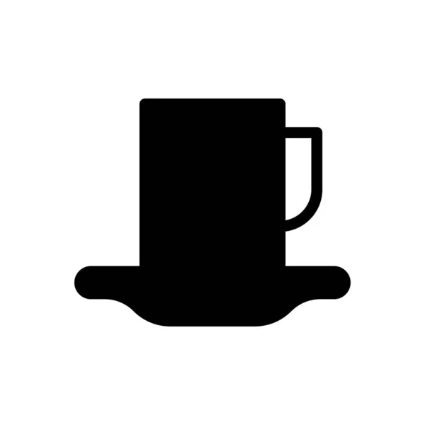 Taza Vector Glifo Icono Plano — Vector de stock