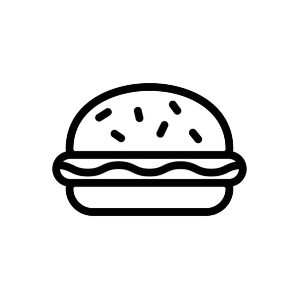 Fast Food Vector Dunne Lijn Pictogram — Stockvector