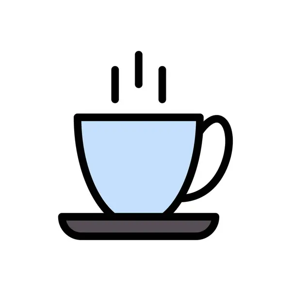 Kaffee Vektor Flache Farbe Symbol — Stockvektor