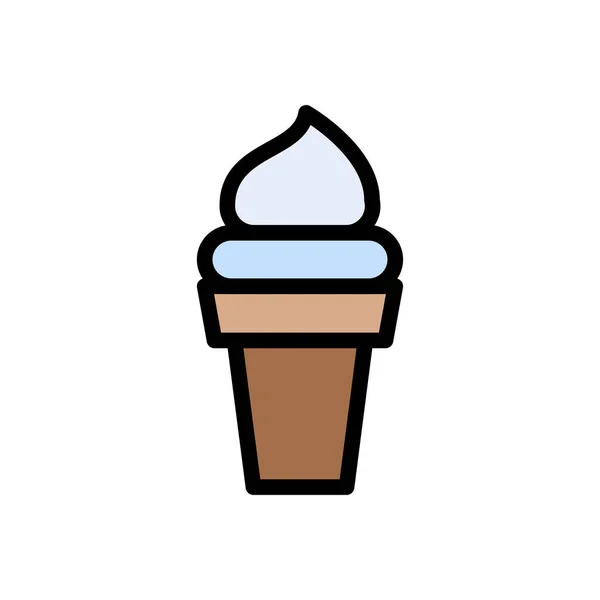 Ice Cream Vector Flat Color Icon — Stock Vector