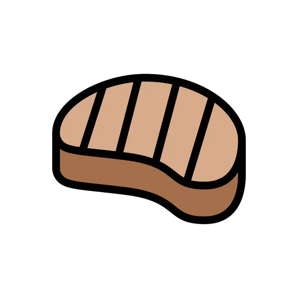 Rindfleisch Vektor Flache Farbe Symbol — Stockvektor