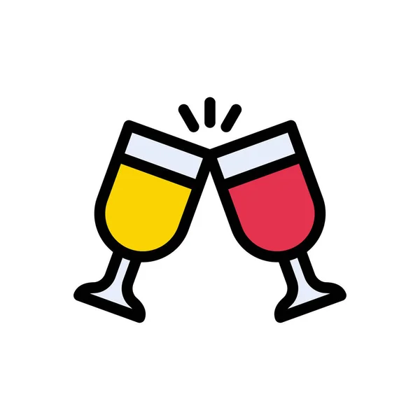 Drinks Vector Flat Color Icon — Stock Vector