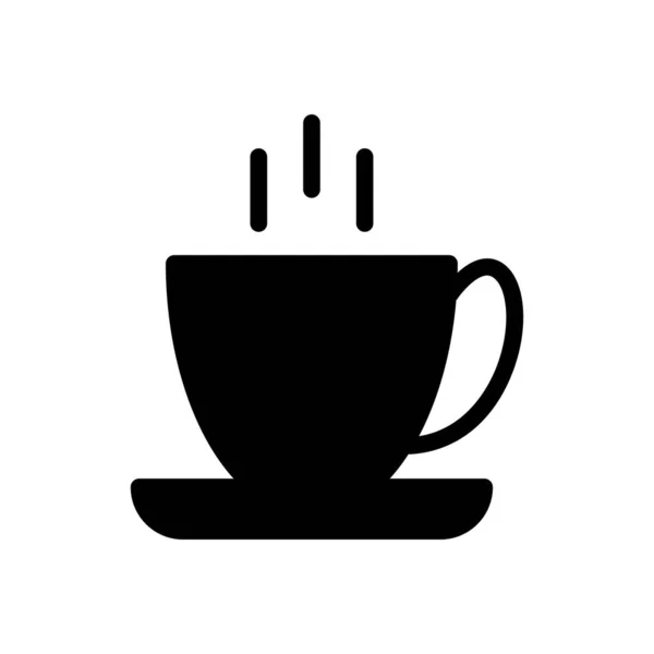Café Vecteur Glyphe Icône Plate — Image vectorielle