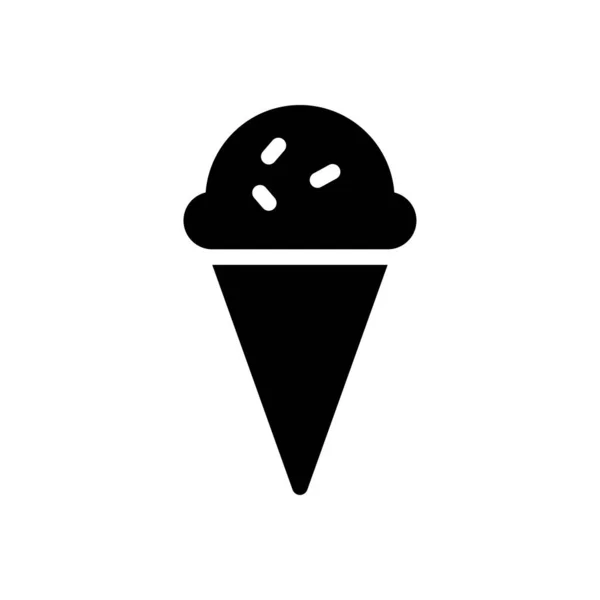 Ice Cream Vector Glyph Flat Icon — Stock Vector