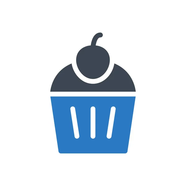 Muffin Vector Glifo Icono Color — Archivo Imágenes Vectoriales