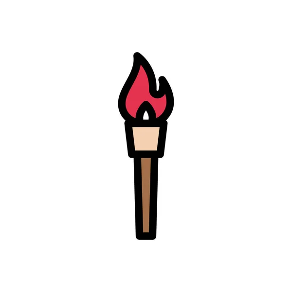 Flame Vector Flat Color Icon — 스톡 벡터